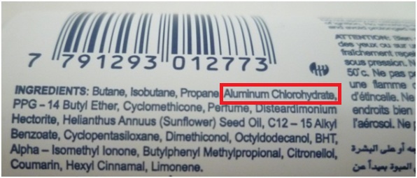 Aliuminio druskos dezodorantuose